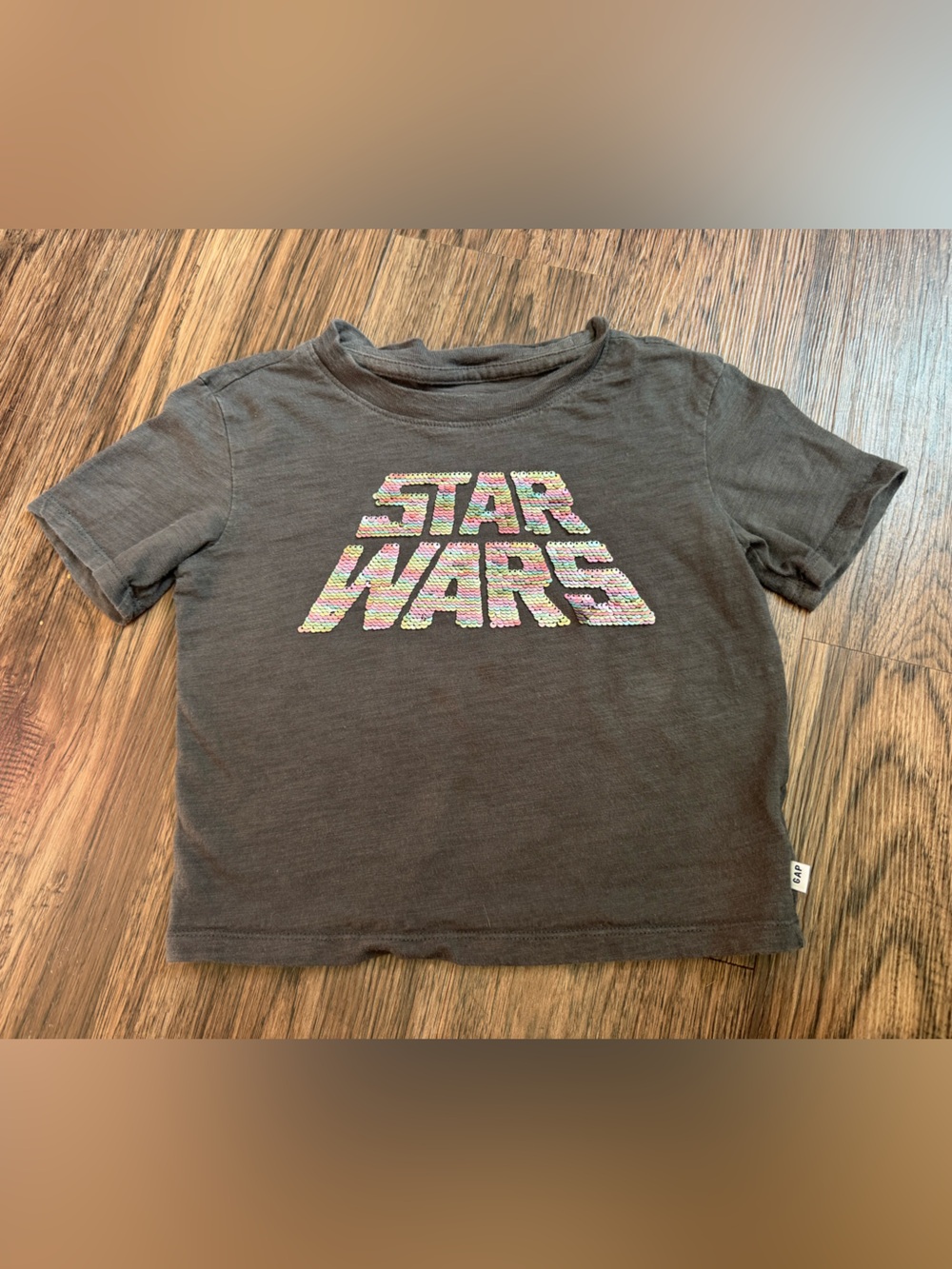 GAP Kids Short Sleeve Star Wars Tee - Charcoal with Multicolor Logo